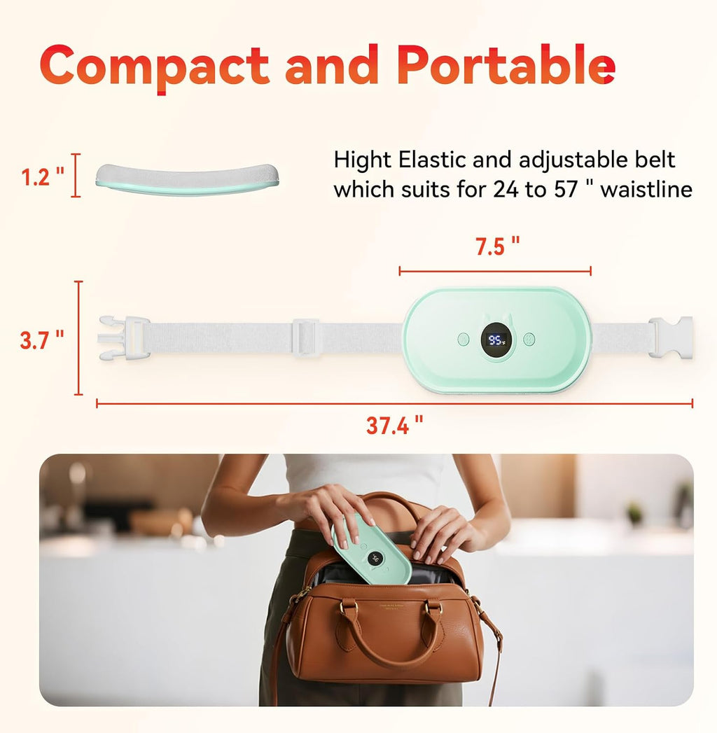 Cramp Relief Heating Belt – Adjustable, Rechargeable, On-the-Go