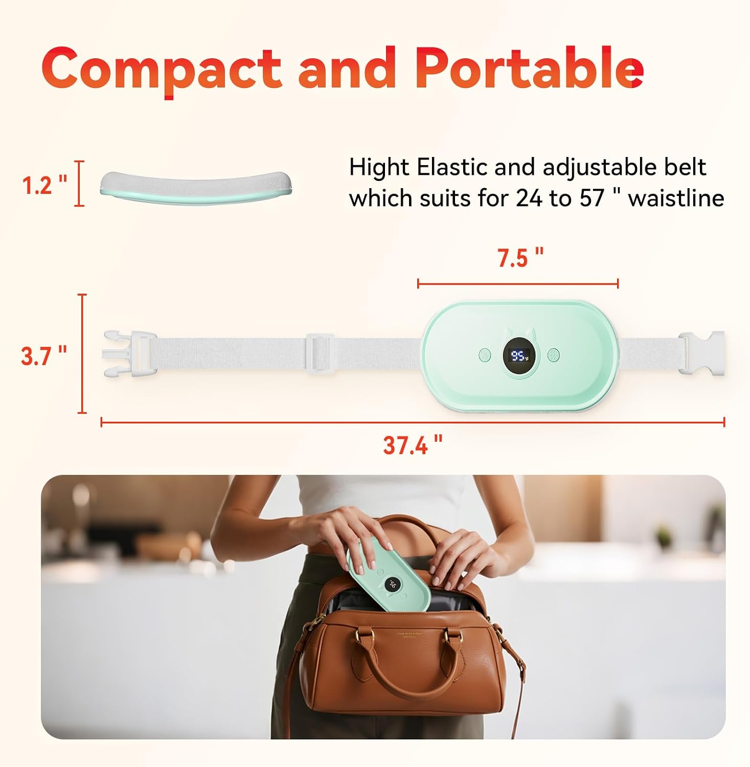 Cramp Relief Heating Belt – Adjustable, Rechargeable, On-the-Go